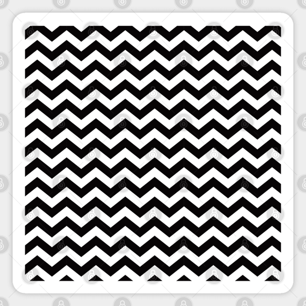 Thick Black and White Chevron Pattern Magnet by squeakyricardo